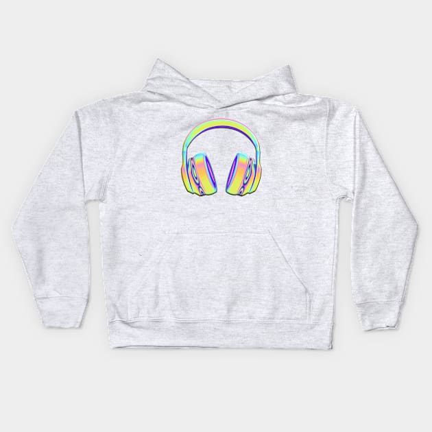 Yellow Headphones Kids Hoodie by dinaaaaaah